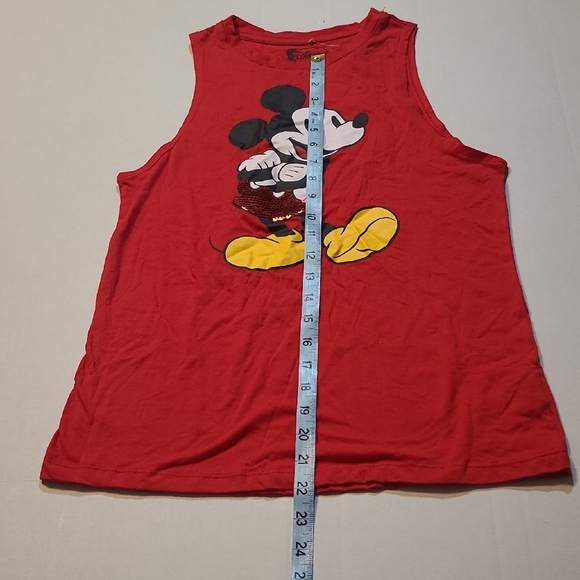 Disney Womens Red Tank Top with Mickey Mouse Graphic Sequin Accents Size XS NWT - Picture 8 of 10